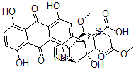CAS#: 132645-97-7， (8R-(6alpha,9beta,14beta,17R*,18S*))-5,8,9,14,15,16-Hexahydro-1,4,6,17-Tetrahydroxy-20-Methoxy-8-((2-Methoxy-2-Oxoethyl)Thio)-18-Methyl-5,16-Dioxo-9,8,14-(1)Buten(1)Yl(4)Ylideneanthra(1,2-b)Benz(f)Azocine-19-Carboxylic Acid