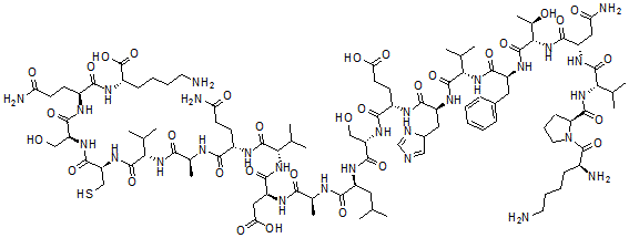 CAS#: 133080-20-3， L-Lysyl-L-Prolyl-L-Valyl-L-Asparaginyl-L-Threonyl-L-Phenylalanyl-L-Valyl-L-Histidyl-L-alpha-Glutamyl-L-Seryl-L-Leucyl-L-Alanyl-L-alpha-Aspartyl-L-Valyl-L-Glutaminyl-L-Alanyl-L-Valyl-L-Cysteinyl-L-Seryl-L-Glutaminyl-L-Lysine