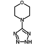 structure of CAS# 133237-33-9, 4-(1H-Tetrazol-5-Yl)Morpholine;4-(2H-1,2,3,4-tetraazol-5-yl)morpholine;5-(Morpholin-4-yl)-2H-tetrazole;5-(MORPHOLINO)TETRAZOLE
