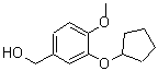 structure of CAS# 133332-49-7, [3-(Cyclopentyloxy)-4-Methoxyphenyl]Methanol;(3-(Cyclopentyloxy)-4-methoxyphenyl)methanol;3-Cyclopentyloxy-4-methoxybenzyl alcohol;Benzenemethanol,3-(cyclopentyloxy)-4-methoxy-