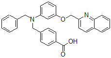 CAS#: 133430-68-9， 4-[[Phenylmethyl-[3-(Quinolin-2-Ylmethoxy)Phenyl]Amino]Methyl]Benzoic Acid