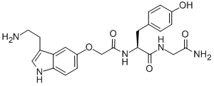 CAS#: 133790-13-3， (2S)-2-[[2-[[3-(2-Aminoethyl)-1H-Indol-5-Yl]Oxy]Acetyl]Amino]-N-(2-Amino-2-Oxoethyl)-3-(4-Hydroxyphenyl)Propanamide