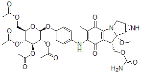CAS#: 134136-38-2， N-(4-(2,3,4,6-Tetra-O-acetyl-D-glucopyranosyl)oxy)phenylmitomycin C