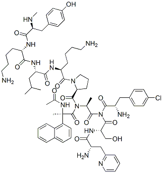 CAS#: 135216-07-8， N-Acetyl-2-naphthylalanyl-4-chlorophenyalanyl-3-pyridylalanyl-seryl-N-methyltyrosyl-lysyl-leucyl-lysyl-prolyl-alaninamide