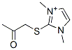 structure of CAS# 135273-74-4, 1-(1,3-Dimethylimidazol-1-Ium-2-Yl)Sulfanylpropan-2-One Chloride;1-[(1,3-Dimethyl-2-Imidazol-1-Iumyl)Thio]Propan-2-One Chloride;1-[(1,3-Dimethylimidazol-1-Ium-2-Yl)Thio]Acetone Chloride;1,3-Dimethyl-2-((2-Oxopropyl)Thio)Imidazolium