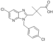 CAS#: 136122-46-8， 4-(3-((4-Chlorophenyl)methyl)-6-chloroimidazo(4,5-b)pyridin-2-yl)-3,3-dimethylbutanoic acid