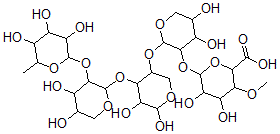 CAS#: 136366-18-2， 6-[2-[4-[4,5-Dihydroxy-3-(3,4,5-Trihydroxy-6-Methyloxan-2-Yl)Oxyoxan-2-Yl]Oxy-5,6-Dihydroxyoxan-3-Yl]Oxy-4,5-Dihydroxyoxan-3-Yl]Oxy-4,5-Dihydroxy-3-Methoxyoxane-2-Carboxylic Acid