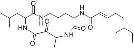 CAS#: 137563-64-5， (E)-6-Methyl-N-[7-Methyl-3-(2-Methylpropyl)-2,5,6,9-Tetraoxo-1,4,8-Triazacyclotridec-10-Yl]Oct-2-Enamide