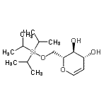 structure of CAS# 137915-37-8, 1,5-Anhydro-2-Deoxy-6-O-(Triisopropylsilyl)-D-Arabino-Hex-1-Enitol;6-O-(Triisopropylsilyl)-D-glucal;464082_ALDRICH