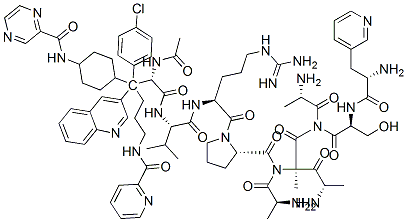 CAS#: 138111-67-8， cis-N-Acetyl-3-(3-Quinolinyl)-D-Alanyl-4-Chloro-D-Phenylalanyl-3-(3-Pyridinyl)-D-Alanyl-L-seryl-3-(4-((Pyrazinylcarbonyl)Amino)Cyclohexyl)-L-Alanyl-N6-(2-Pyridinylcarbonyl)-D-Lysyl-L-Valyl-L-Arginyl-L-Prolyl-D-Alaninamide