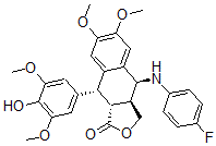 CAS#: 138355-97-2， (3aS,4S,9R,9aR)-4-[(4-Fluorophenyl)Amino]-9-(4-Hydroxy-3,5-Dimethoxyphenyl)-6,7-Dimethoxy-3a,4,9,9a-Tetrahydro-3H-Naphtho[3,2-c]Furan-1-One