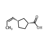 CAS#: 139683-38-8， (1R,3S)-3-[(1Z)-1-Propen-1-Yl]Cyclopentanecarboxylic Acid
