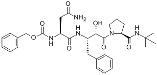 CAS#: 139694-65-8， Phenylmethyl N-[(2S)-4-Amino-1-[[(2S,3S)-4-[(2S)-2-(Tert-Butylcarbamoyl)Pyrrolidin-1-Yl]-3-Hydroxy-4-Oxo-1-Phenylbutan-2-Yl]Amino]-1,4-Dioxobutan-2-Yl]Carbamate