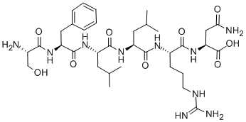 structure of CAS# 141136-83-6, L-Seryl-L-Phenylalanyl-L-Leucyl-L-Leucyl-L-Arginyl-L-Asparagine;SFLLRN, Thrombin Receptor Activator Peptide 6, Thrombin Receptor (1-6) (Human), Proteinase Activated Receptor 1 (1-6) (Human), PAR-1 (1-6) (Human), Coagulation Factor II Receptor (1-6) (Human);Thrombin Receptor Activator For Peptide 6 (TRAP-6);THROMBIN RECEPTOR ACTIVATOR FOR PEPTIDE 6
