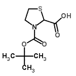 结构式 CAS# 141783-63-3, 3-{[(2-甲基-2-丙基)氧基]羰基}-1,3-噻唑烷-2-羧酸