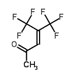 structure of CAS# 1422-36-2, 5,5,5-Trifluoro-4-(Trifluoromethyl)-3-Penten-2-One;1,1-Di(trifluoromethyl)but-1-en-3-one;4,4-Bis(t<wbr>rifluorom<wbr>ethyl)but<wbr>-3-en-2-o<wbr>ne, 4-Oxo<wbr>-1,1,1-tr<wbr>ifluoro-2<wbr>-(trifluo<wbr>romethyl)<wbr>pent-2-ene;5,5,5-Trifluoro-4-(trifluoromethyl)pent-3-en-2-one 97+%