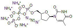 CAS#: 142802-35-5， 3'-Azido-3',5'-Dideoxythymidine-5'-Methylphosphonic Acid Diphosphate tetraammonium salt