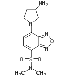 结构式 CAS# 143112-50-9, 7-[(3S)-3-氨基-1-吡咯烷基]-N,N-二甲基-2,1,3-苯并恶二唑-4-磺酰胺