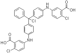 CAS#: 143193-31-1， 3,3'-{[Chloro(Phenyl)Methylene]Bis(4,1-Phenyleneimino)}Bis(6-Chlorobenzoic Acid)