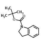 structure of CAS# 143262-10-6, 2-Methyl-2-Propanyl 1-Indolinecarboxylate;1-(tert-Butoxycarbonyl)indoline;1-BOC-INDOLINE;2,3-dihydroindole-1-carboxylic acid tert-butyl ester