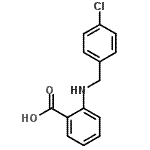 structure of CAS# 14345-04-1, 2-[(4-Chlorobenzyl)Amino]Benzoic Acid;2-((4-chlorobenzyl)amino)benzoic acid;2-[(4-Chlorobenzyl)amino]benzenecarboxylic acid;2-[(4-chlorobenzyl)amino]benzoic acid