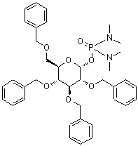 structure of CAS# 143520-19-8, 2,3,4,6-Tetra-O-Benzyl-1-O-[Bis(Dimethylamino)Phosphoryl]-alpha-D-Glucopyranose;2,3,4,6-T<wbr>etra-O-be<wbr>nzyl-α-D-<wbr>glucopyra<wbr>nosyl N,N<wbr>,N',N'-Te<wbr>tramethyl<wbr>phosphoro<wbr>diamidate<wbr> (ca. 20%<wbr> in Benze<wbr>ne)