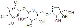 CAS#: 143601-10-9， 2-(2,4-Dichloro-5-Methoxy-3-Methylphenoxy)-6-[[3,4-Dihydroxy-4-(Hydroxymethyl)Oxolan-2-Yl]Oxymethyl]Oxane-3,4,5-Triol