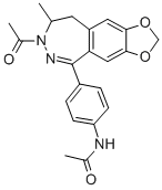 CAS#: 143692-53-9， N-(4-(7-Acetyl-8,9-Dihydro-8-Methyl-7H-1,3-Dioxolo(4,5-h)(2,3)Benzodiazepin-5-Yl)Phenyl)-Acetamide