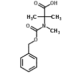structure of CAS# 144332-60-5, N-[(Benzyloxy)Carbonyl]-N,2-Dimethylalanine;2-methyl-<wbr>2-[N-meth<wbr>yl(phenyl<wbr>methoxy)c<wbr>arbonylam<wbr>ino]propa<wbr>noic acid;N-Carbobenzyl-Oxy-N,2-Dimethylalanine;Z-N,2-DIMETHYLALANINE
