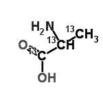 structure of CAS# 144476-54-0, (<Sup>13</Sup>C<Sub>3</Sub>)Alanine;DL-Alanine-13C3;485543_ALDRICH