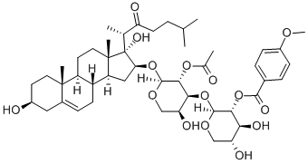 CAS#: 145075-81-6， [(2S,3R,4S,5R)-2-[(2S,3R,4S,5S)-3-Acetyloxy-2-[[(3R,8S,9R,10R,13S,14R,16R,17S)-3,17-Dihydroxy-10,13-Dimethyl-17-[(2S)-6-Methyl-3-Oxoheptan-2-Yl]-1,2,3,4,7,8,9,11,12,14,15,16-Dodecahydrocyclopenta[a]Phenanthren-16-Yl]Oxy]-5-Hydroxyoxan-4-Yl]Oxy-4,5-Dihydroxyoxan-3-Yl] 4-Methoxybenzoate