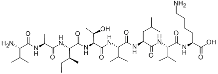 结构式 CAS# 145224-99-3, L-缬氨酰-L-丙氨酰-L-异亮氨酰-L-苏氨酰-L-缬氨酰-L-亮氨酰-L-缬氨酰-L-赖氨酸