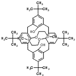 结构式 CAS# 145237-25-8, 5,11,17,23-四(2-甲基-2-丙基)-26,28-二[2-(甲硫基)乙氧基]五环[19.3.1.1<sup>3,7</sup>.1<sup>9,13</sup>.1<sup>15,19</sup>]二十八-1(25),3(28),4,6,9(27),10,12,15(26),16,18,21,23-十二烯-25,27-二醇