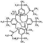 结构式 CAS# 145237-45-2, 2,2',2'',2'''-{[5,11,17,23-四(2-甲基-2-丙基)五环[19.3.1.1<sup>3,7</sup>.1<sup>9,13</sup>.1<sup>15,19</sup>]二十八-1(25),3(28),4,6,9(27),10,12,15(26),16,18,21,23-十二烯-25,26,27,28-四基]四(氧基)}四(N,N-二甲基乙酰胺)