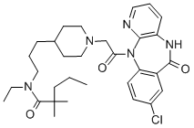 CAS#: 145301-48-0， N-[3-[1-[2-(8-Chloro-6-Oxo-5H-Pyrido[2,3-b][1,4]Benzodiazepin-11-Yl)-2-Oxoethyl]Piperidin-4-Yl]Propyl]-N-Ethyl-2,2-Dimethylpentanamide