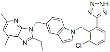 CAS#: 145303-66-8， 3-[[1-[[2-Chloro-6-(2H-Tetrazol-5-Yl)Phenyl]Methyl]Indol-5-Yl]Methyl]-2-Ethyl-5,7-Dimethylimidazo[5,4-b]Pyridine