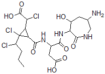 CAS#: 145585-99-5， 4-[(6-Amino-4-Hydroxy-2-Oxoazepan-3-Yl)Amino]-3-[[2-Chloro-2-(1-Chlorobutyl)-3-(1-Chloro-2-Hydroxy-2-Oxoethyl)Cyclopropanecarbonyl]Amino]-4-Oxobutanoic Acid