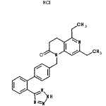 structure of CAS# 146709-78-6, 5,7-Diethyl-1-{[2'-(1H-Tetrazol-5-Yl)-4-Biphenylyl]Methyl}-3,4-Dihydro-1,6-Naphthyridin-2(1H)-One Hydrochloride (1:1);[146709-78-6];5,7-Dieth<wbr>yl-3,4-di<wbr>hydro-1-[<wbr>[2'-(1H-t<wbr>etrazol-5<wbr>-yl)[1,1'<wbr>-biphenyl<wbr>]-4-yl]me<wbr>thyl]-1,6<wbr>-naphthyr<wbr>idin-2(1H<wbr>)-one hyd<wbr>rochloride;5,7-Dieth<wbr>yl-3,4-di<wbr>hydro-1-[<wbr>[2¢-(1H-t<wbr>etrazol-5<wbr>-yl)[1,1¢<wbr>-biphenyl<wbr>]-4-yl]me<wbr>thyl]-1,6<wbr>-naphthyr<wbr>idin-2(1H<wbr>)-one hyd<wbr>rochloride