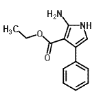 structure of CAS# 147353-77-3, Ethyl 2-Amino-4-Phenyl-1H-Pyrrole-3-Carboxylate;2-Amino-4-phenyl-1H-pyrrole-3-carboxylic acid ethyl ester;Ethyl 2-amino-4-phenyl-1H-pyrrole-3-carboxylate;ethyl 2-amino-4-phenylpyrrole-3-carboxylate