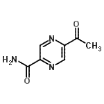 structure of CAS# 147425-79-4, 5-Acetyl-2-Pyrazinecarboxamide;5-acetylpyrazine-2-carboxamide;MFCD11100140