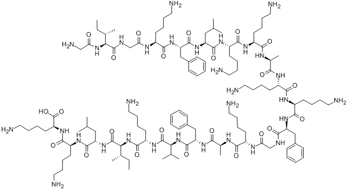 CAS#: 147664-63-9， Glycyl-L-Isoleucylglycyl-L-Lysyl-L-Phenylalanyl-L-Leucyl-L-Lysyl-L-Lysyl-L-Alanyl-L-Lysyl-L-Lysyl-L-Phenylalanylglycyl-L-Lysyl-L-Alanyl-L-Phenylalanyl-L-Valyl-L-Lysyl-L-Isoleucyl-L-Leucyl-L-Lysyl-L-Lysinamide