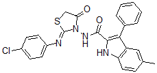 CAS#: 148372-33-2， N-[2-(4-Chlorophenyl)Imino-4-Oxo-1,3-Thiazolidin-3-Yl]-5-Methyl-3-Phenyl-1H-Indole-2-Carboxamide