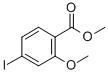 structure of CAS# 148490-97-5, 4-Iodo-2-Methoxy-Benzoic Acid Methyl Ester;Methyl 4-Iodo-2-Methoxybenzoate, 98+%;METHYL 4-IODO-2-METHOXYBENZOATE