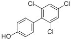 structure of CAS# 14962-28-8, 4-Hydroxy-2',4',6'-Trichlorobiphenyl;(1,1'-Biphenyl)-4-Ol, 2',4',6'-Trichloro-;2',4',6'-Trichloro-(1,1'-Biphenyl)-4-Ol;2',4',6'-Trichloro-4-Biphenylol
