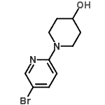 structure of CAS# 149806-52-0, 1-(5-Bromo-2-Pyridinyl)-4-Piperidinol;1-(5-bromopyridin-2-yl)piperidin-4-ol;3-Bromo-6-(4-hydroxypiperidin-1-yl)pyridine;5'-Bromo-3,4,5,6-tetrahydro-2H-[1,2']bipyridinyl-4-ol