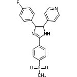 结构式 CAS# 152121-46-5, 4-{4-(4-氟苯基)-2-[4-(甲基磺酰基)苯基]-1H-咪唑-5-基}吡啶