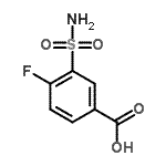 structure of CAS# 1535-45-1, 4-Fluoro-3-Sulfamoylbenzoic Acid;3-(aminosulfonyl)-4-fluorobenzoicacid;4-Fluoro-3-sulfamoyl-benzoic acid;MFCD01197510