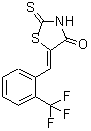 structure of CAS# 153568-04-8, (5Z)-2-Thioxo-5-[2-(Trifluoromethyl)Benzylidene]-1,3-Thiazolidin-4-One;(5E)-2-Me<wbr>rcapto-5-<wbr>[2-(trifl<wbr>uoromethy<wbr>l)benzyli<wbr>dene] -1,<wbr>3-thiazol<wbr>-4(5H)-one;(5E)-2-me<wbr>rcapto-5-<wbr>[2-(trifl<wbr>uoromethy<wbr>l)benzyli<wbr>dene]-1,3<wbr>-thiazol-<wbr>4(5H)-one;(5Z)-2-su<wbr>lfanyl-5-<wbr>[2-(trifl<wbr>uoromethy<wbr>l)benzyli<wbr>dene]-1,3<wbr>-thiazol-<wbr>4(5H)-one