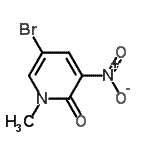 结构式 CAS# 153888-45-0, 5-溴-1-甲基-3-硝基-2(1H)-吡啶酮