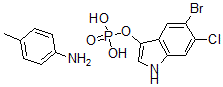 CAS#: 154201-85-1， 5-Bromo-6-chloro-3-indolyl-phosphate p-toluidine salt